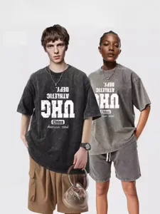 Vintage washed oversized short sleeve t-shirt and shorts set for men and women summer streetwear