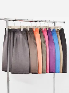 Vintage gradient washed cotton casual loose shorts for men and women unisex summer wear