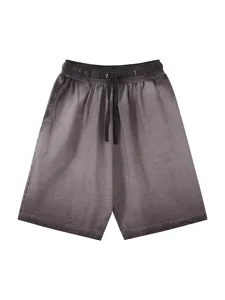 Vintage gradient distressed loose casual cotton shorts for men and women summer wear.