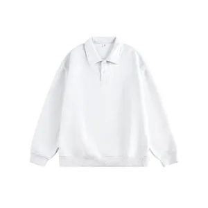 Men's Classic Long Sleeve Polo Sweatshirt Casual Solid Color Pullover Top Autumn