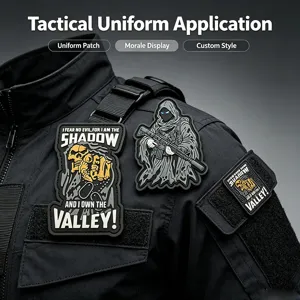 PVC tactical ghost soldier morale patch for military uniform backpack badge custom style