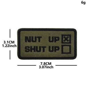 Tactical morale patch, embroidered hook and loop military badge, 7.8x3.1cm green patch.