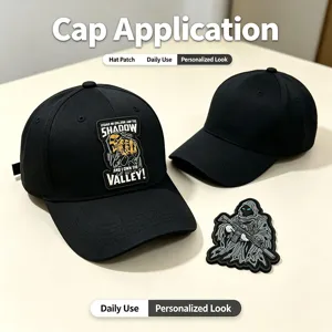 PVC Ghost tactical morale patch with black baseball cap, perfect for military fans and daily wear.