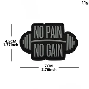 Parche táctico de gimnasio barra mancuerna insignia moral bordada velcro deporte