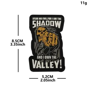 PVC soft rubber ghost soldier tactical morale patch backpack badge accessory 8.5x5.2cm