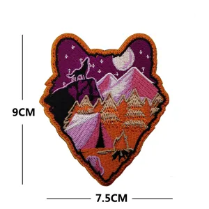 Outdoor adventure wolf camping embroidered patch tactical morale badge for backpacks and clothing