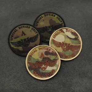 Tactical SDU Hong Kong military morale patch embroidered tactical badge with velcro backing.