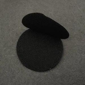 Black round hook and loop fastener patch backing tactical morale patch base display item