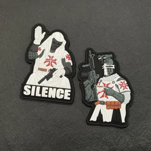PVC Tactical Morale Patch 3D Relief Medieval Crusader Knight Badge Hook And Loop Patch For Clothing Backpacks