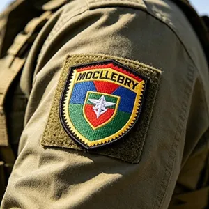 Toppa morale tattica con velcro, distintivo da braccio militare ricamato per abbigliamento.