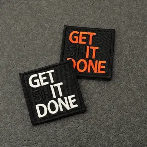 Toppa Tattica Morale Ricamata Get Shit Done Distintivo Lettera Supporto Gancio Poliestere Per Zaino Cappello Abbigliamento