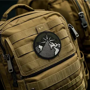 Tactical Embroidered Mountain Compass Badge Military Morale Armband Hook Loop Patch