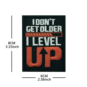 Embroidered morale patch with motivational text, durable tactical hook and loop badge.