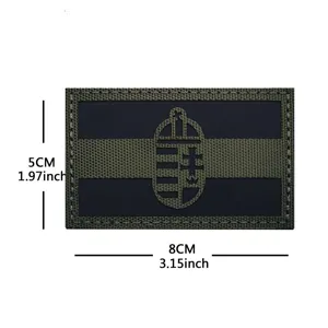 Parche táctico militar moral, insignia de velcro con bandera nacional verde, equipo de 8x5cm.