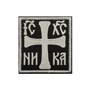 Embroidered cross patch black white tactical badge clothing bag DIY decoration style