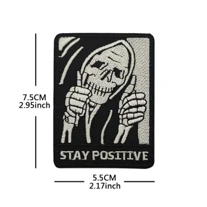 Embroidered Morale Patch Tactical Hook And Loop Badge Military Backpack Clothes Applique Stay Positive Faith Over Fear