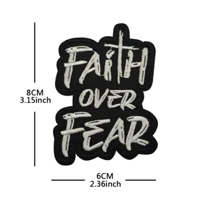 Embroidered faith over fear tactical patch for backpack hat jacket apparel decoration.