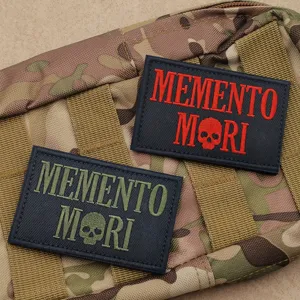 Tactical embroidered patch Memento Mori morale badge for clothing luggage accessories