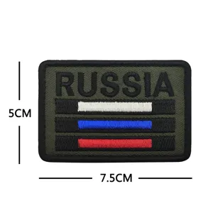 Parche bordado táctico militar bandera de Rusia insignia moral para chaleco táctico y mochila.