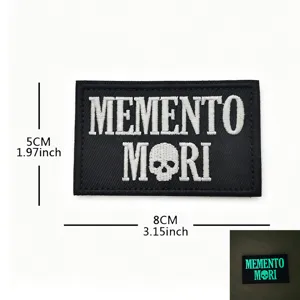 Memento Mori embroidered tactical patch glow in the dark morale badge for clothing bags