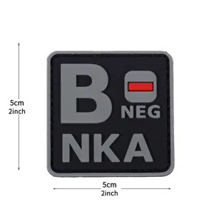 Tactical Morale Patch PVC Hook And Loop Blood Type NKA Medical First Responder Military Backpack Badge Outdoor Gear