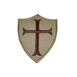 Embroidered templar cross patch crusader shield tactical morale badge applique iron on