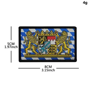 Germany Bavaria state flag tactical patch embroidered badge with double lions design 5x8cm