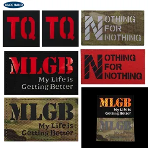 Tactical Morale Patch Reflective Letter Hook And Loop Backing Badge Military Uniform Backpack Hat Vest Patch