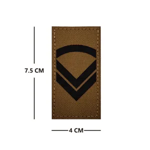 Parche insignia de rango militar táctico de nylon con diseño chevron, 7.5x4 cm para uniforme.