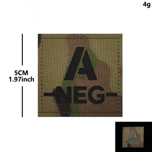 Parche Militar Táctico A NEG Grupo Sanguíneo Reflectante Camuflaje Insignia 5cm