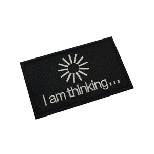 I Am Thinking Slogan Embroidered Patch Hook And Loop Tactical Badge Applique For Clothes Backpack Hats