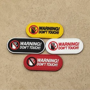 3D PVC Warning Patch Don't Touch Hook and Loop Badge Tactical Morale Patch Backpack