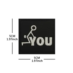 Custom embroidered tactical patch funny stick figure morale badge hook and loop 5cm