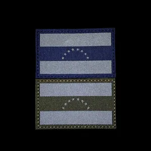 Outdoor Tactical Laser Cut Reflective IR Flag Patch Military Morale Badge With Hook Backing For Backpack Hat Gear