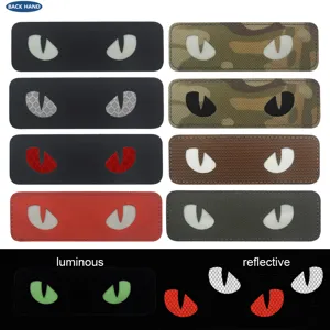 Parche Moral de Ojo de Gato Táctico Luminoso Reflectante Insignia de Gancho Ojos de Monstruo Para Mochila Sombrero Equipo Táctico
