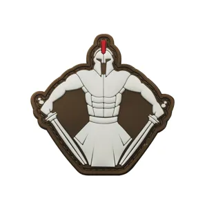 3D PVC Tactical Spartan Helmet Sword Morale Patch Glow In The Dark Hook And Loop Badge For Outdoor Backpack Apparel