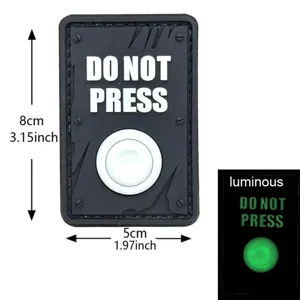 DO NOT PRESS Parche táctico de PVC, 8x5cm Insignia luminosa con gancho y bucle.
