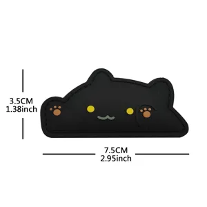 Parche táctico de gato negro 3D de PVC, insignia de meme graciosa con velcro para mochilas.