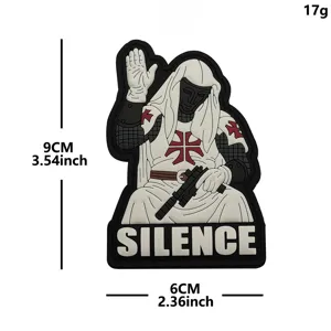 PVC Crusader Knight Morale Patch 3D Tactical Army Badge with Hook and Loop Backing