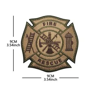Fire rescue embroidered patch tactical vest velcro badge outdoor clothing decorative emblem