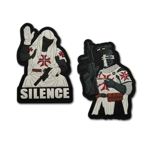 PVC tactical morale patch 3D rubber badge Crusader knight military backpack accessory