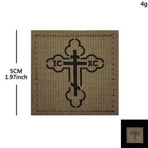 Tactical military morale patch embroidered cross hook and loop badge 5cm outdoor tactical gear