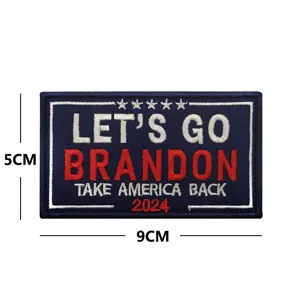 Écusson brodé avec le slogan Let's Go Brandon, design de badge tactique auto-agrippant.