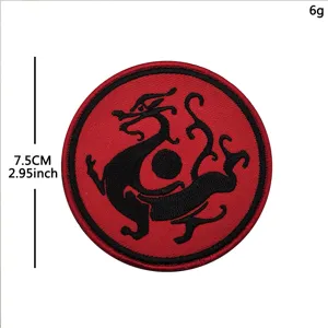 Κεντημένο σήμα κινεζικός δράκος τακτικό patch velcro αξεσουάρ για ρούχα και στολές