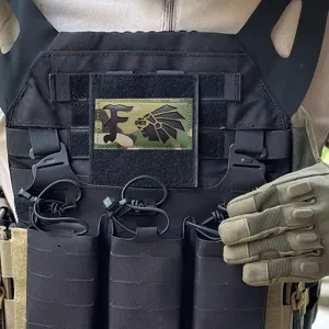 Quick release tactical patch display board MOLLE hook and loop panel for tactical badges.