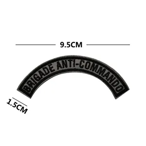 Detailed view of the tactical embroidered morale patch showing dimensions and clean stitching.