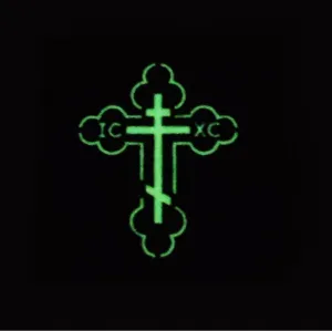 Glow in the dark cross morale patch tactical hook and loop badge for military gear backpack