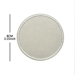 Round blank embroidered patch tactical morale badge diy solid color fabric badge 8cm 3.15inch