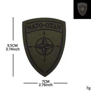 NATO OTAN τακτικό έμβλημα ηθικού στρατιωτικό κεντητό σήμα velcro τακτικό μπάλωμα