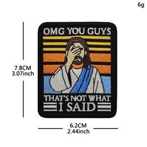 Funny Jesus facepalm meme embroidered patch DIY iron-on clothing backpack badge decor accessory